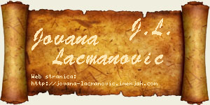 Jovana Lacmanović vizit kartica